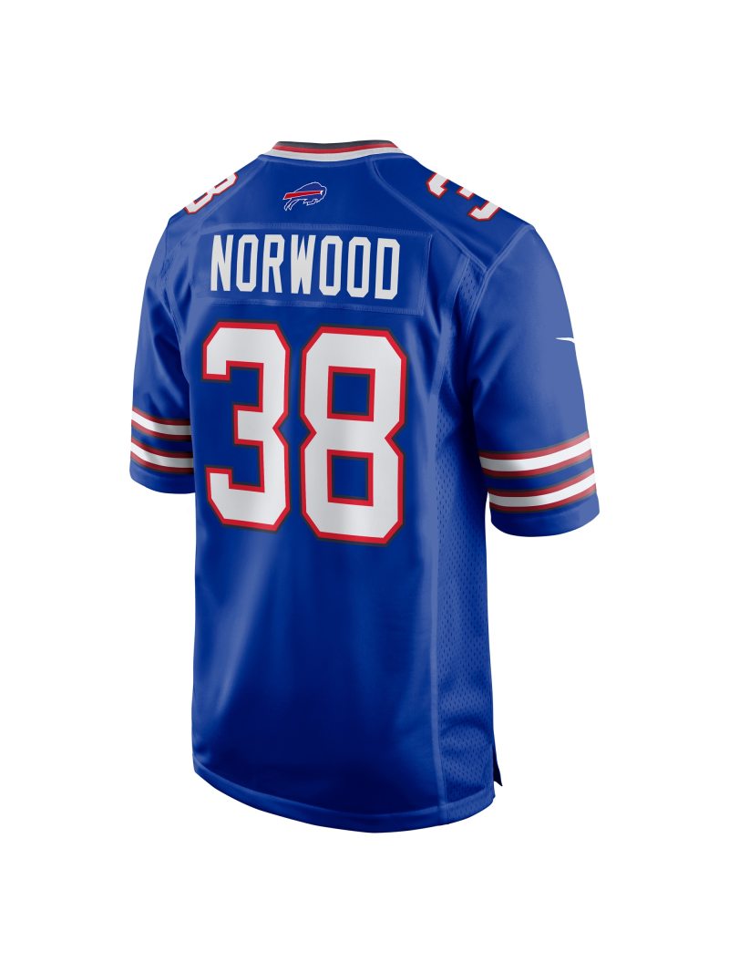 Men's Buffalo Bills Tre Norwood Nike Royal Team Game Jersey