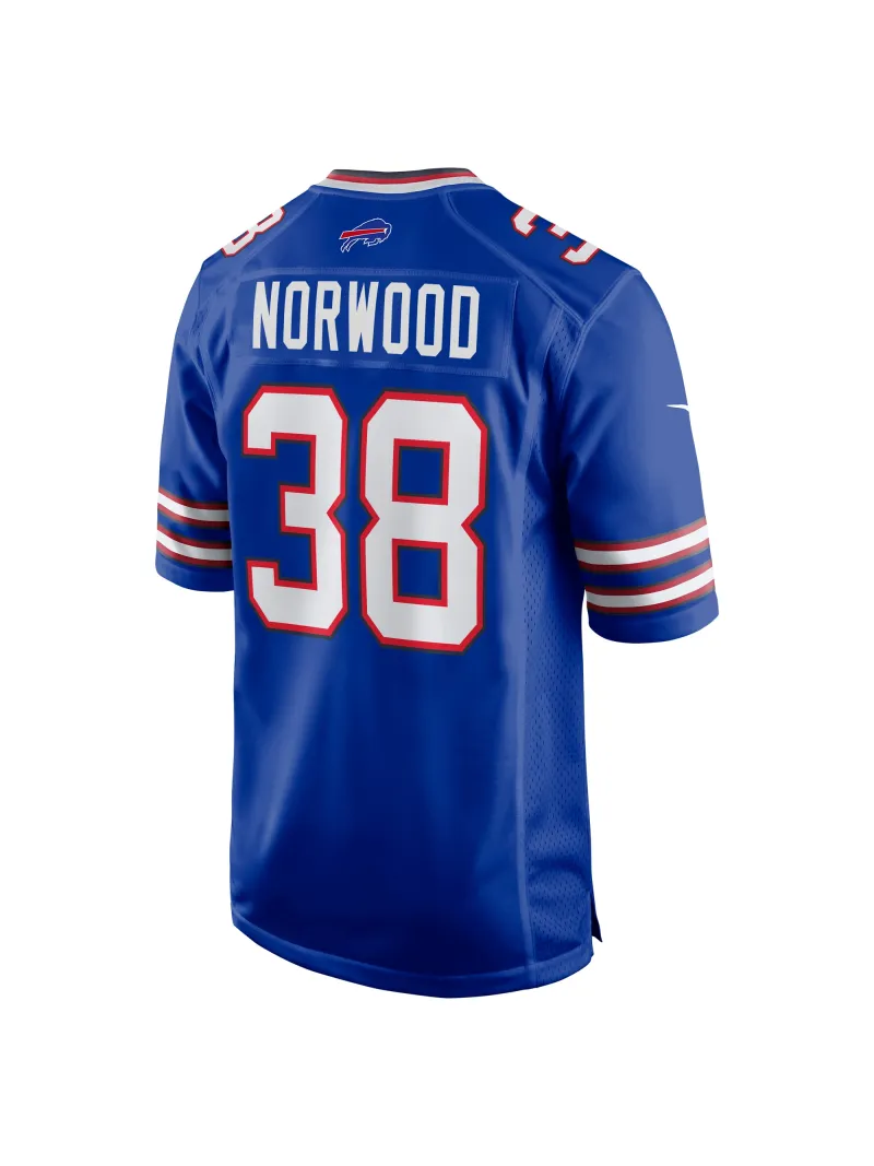 Men's Buffalo Bills Tre Norwood Nike Royal Team Game Jersey