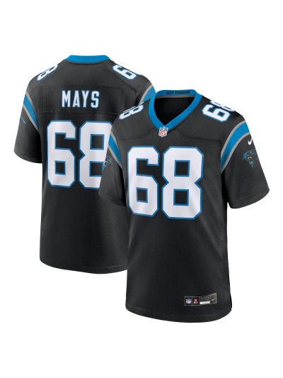 Men's Carolina Panthers Cade Mays Nike Black Team Game Jersey 01