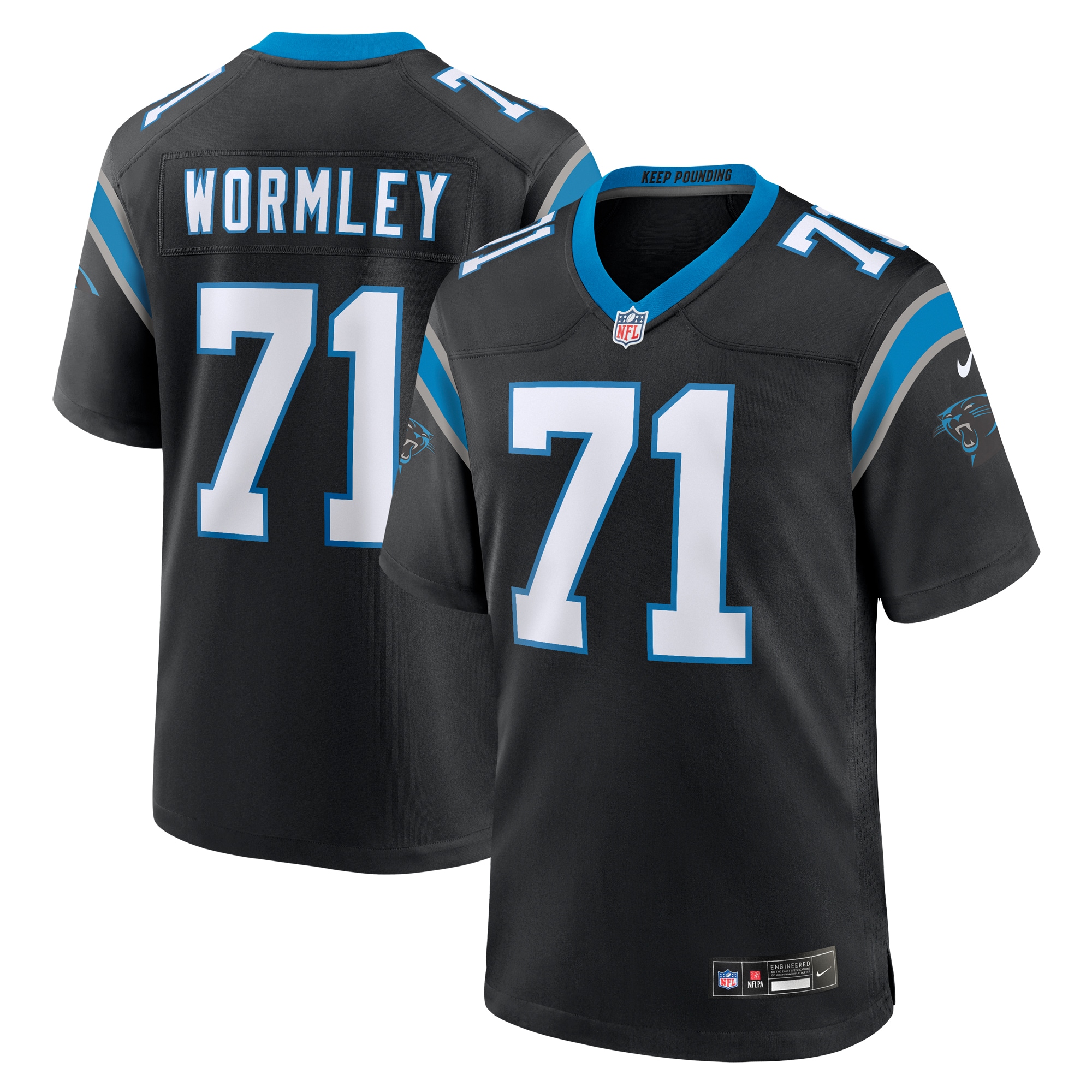 Men's Carolina Panthers Chris Wormley Nike Black Game Jersey