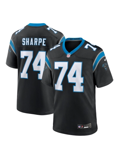 Men's Carolina Panthers David Sharpe Nike Black Team Game Jersey 01