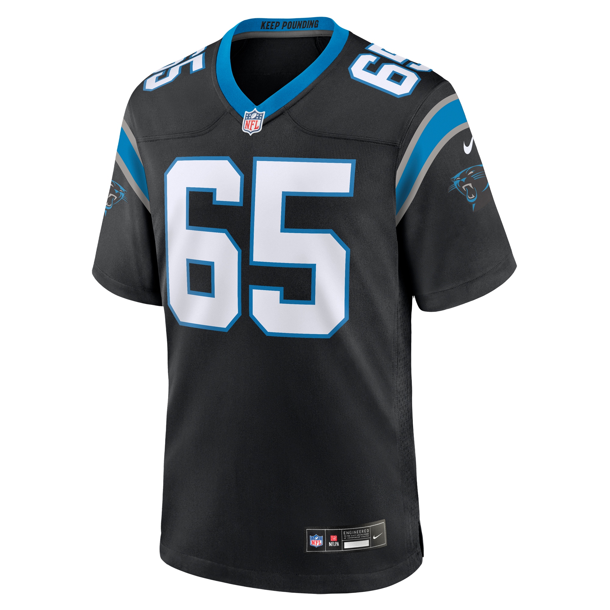 Men's Carolina Panthers J.D. DiRenzo Nike Black Game Jersey