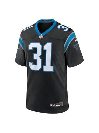 Men's Carolina Panthers Lamar Jackson Nike Black Game Jersey 02