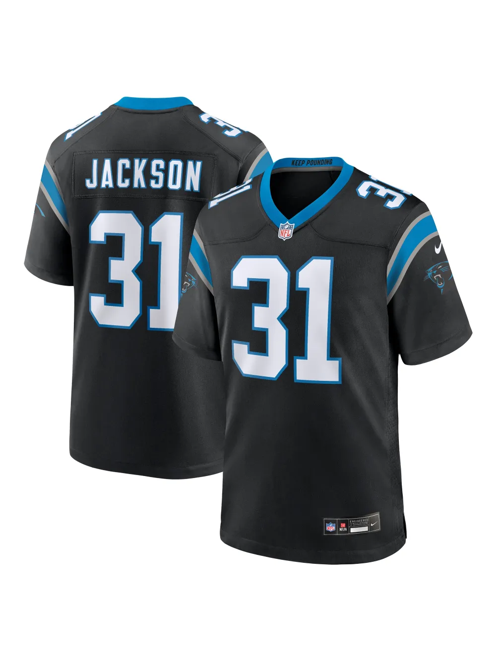 Men's Carolina Panthers Lamar Jackson Nike Black Game Jersey