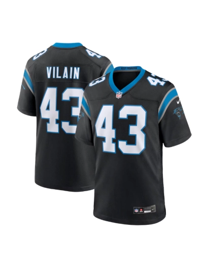 Men's Carolina Panthers Luiji Vilain Nike Black Game Jersey 01