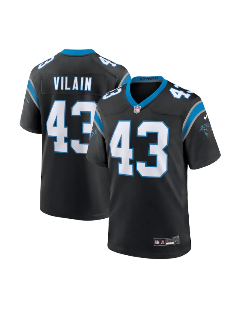 Men's Carolina Panthers Luiji Vilain Nike Black Game Jersey