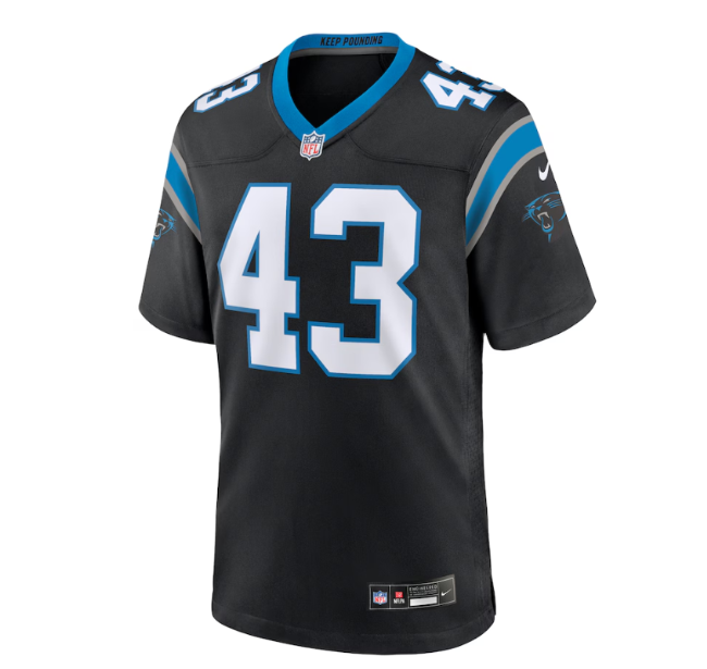 Men's Carolina Panthers Luiji Vilain Nike Black Game Jersey