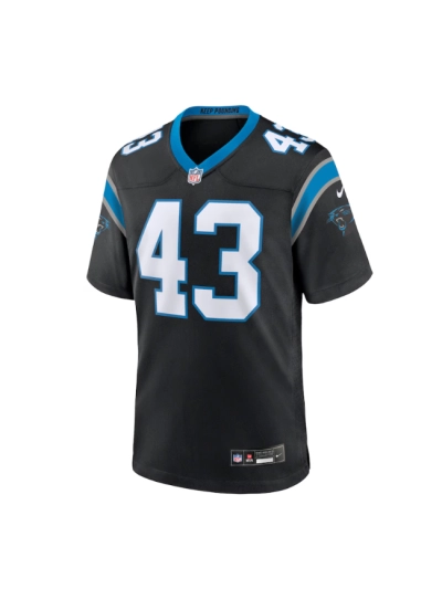 Men's Carolina Panthers Luiji Vilain Nike Black Game Jersey 02