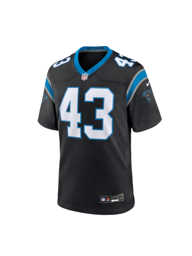 Men's Carolina Panthers Luiji Vilain Nike Black Game Jersey