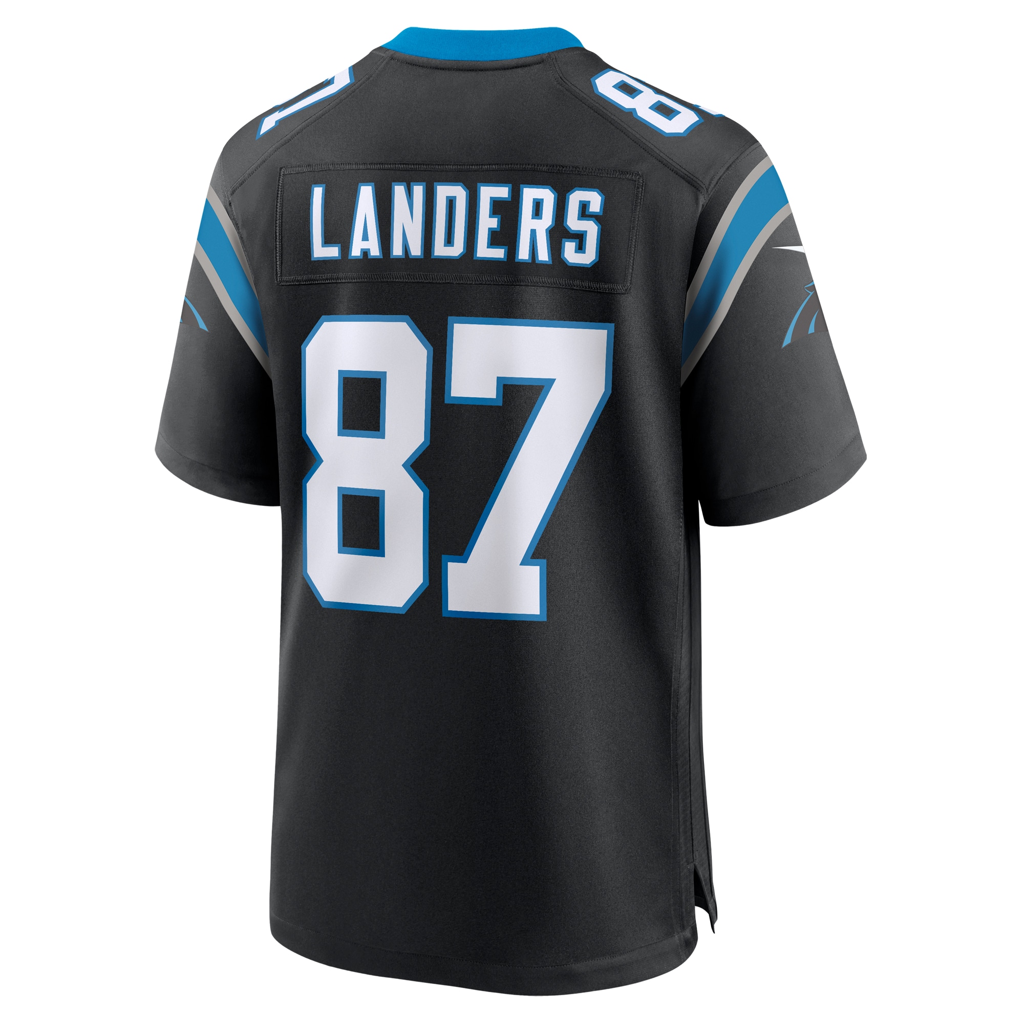 Men's Carolina Panthers Matt Landers Nike Black Game Jersey