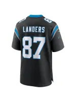 Men's Carolina Panthers Matt Landers Nike Black Game Jersey