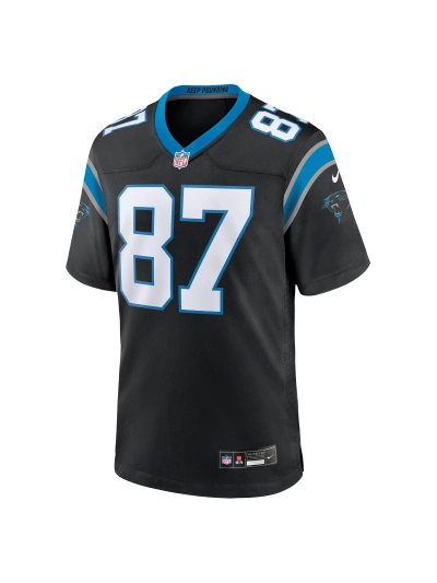 Men's Carolina Panthers Matt Landers Nike Black Game Jersey 02