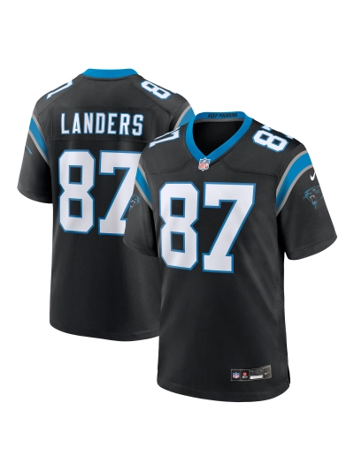 Men's Carolina Panthers Matt Landers Nike Black Game Jersey 01