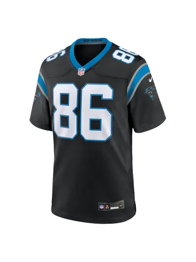 Men's Carolina Panthers Mike Strachan Nike Black Game Jersey 02