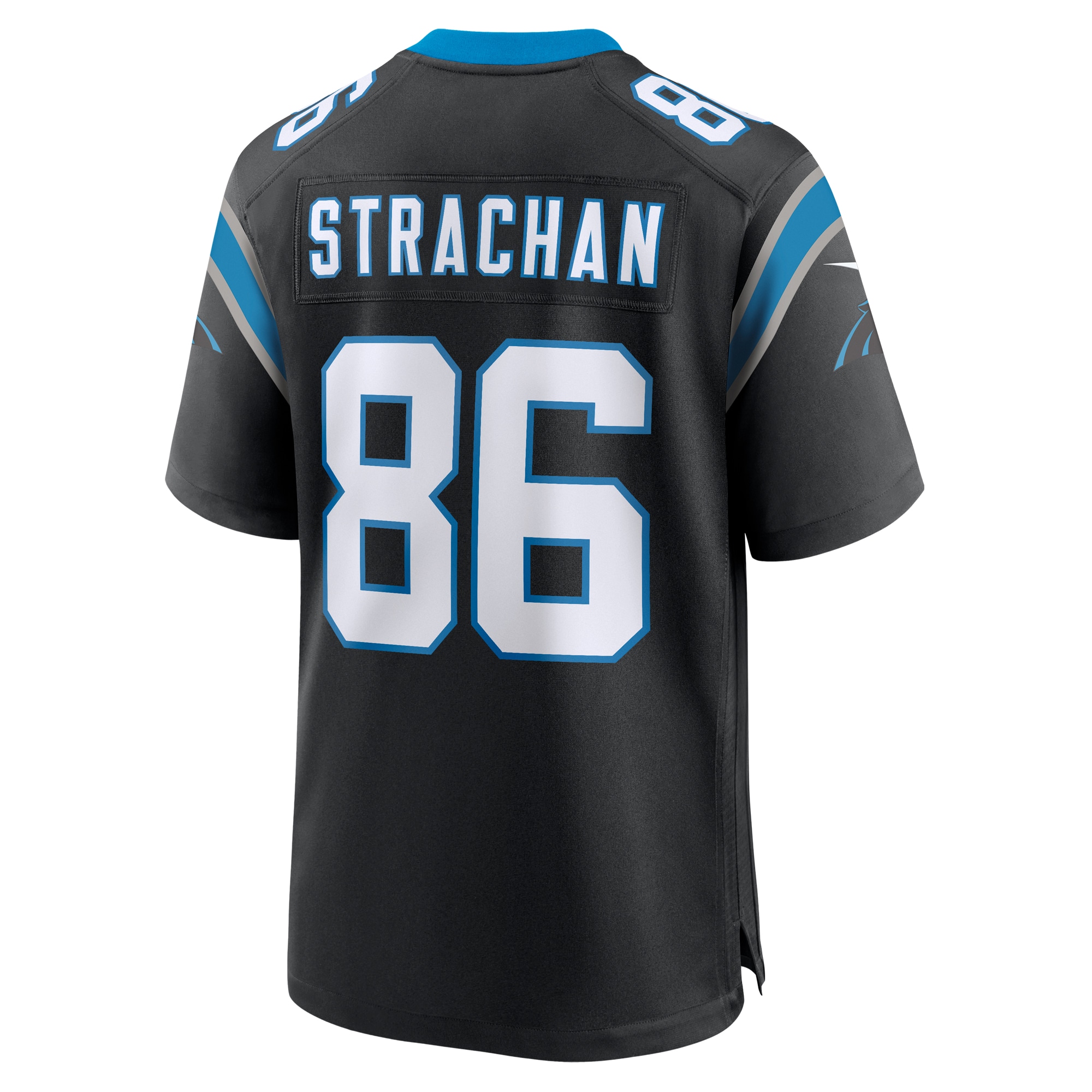 Men's Carolina Panthers Mike Strachan Nike Black Game Jersey