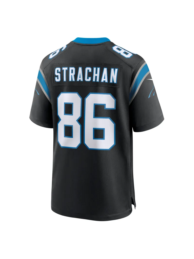 Men's Carolina Panthers Mike Strachan Nike Black Game Jersey