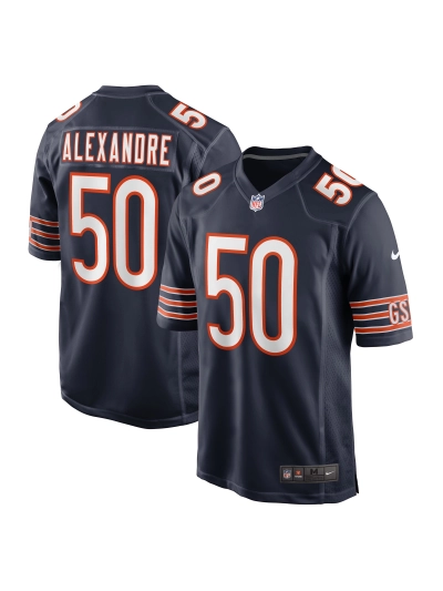 Men's Chicago Bears Deslin Alexandre Nike Navy Team Game Jersey 01