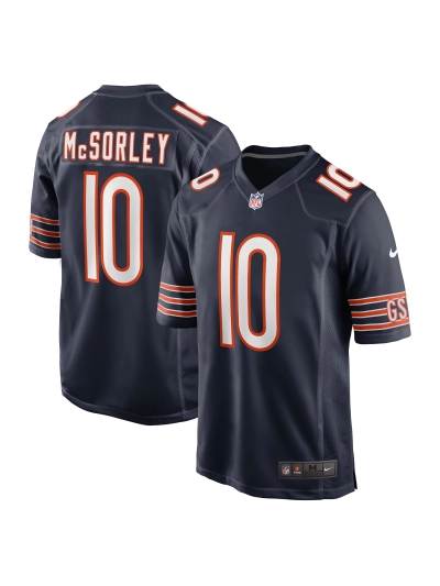 Men's Chicago Bears Trace McSorley Nike Navy Team Game Jersey 01