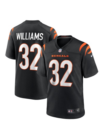 Men's Cincinnati Bengals Trayveon Williams Nike Black Game Jersey 01