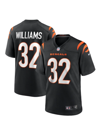 Men's Cincinnati Bengals Trayveon Williams Nike Black Game Jersey 01