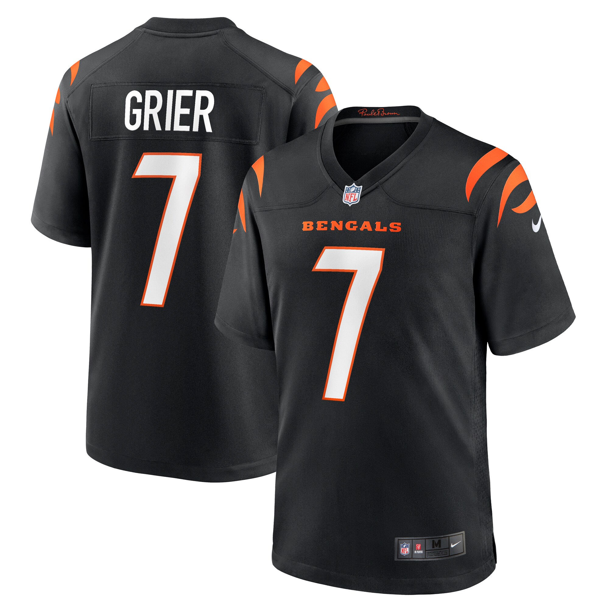 Men's Cincinnati Bengals Will Grier Nike Black Team Game Jersey