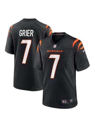 Men's Cincinnati Bengals Will Grier Nike Black Team Game Jersey 01