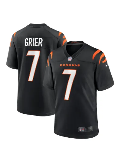 Men's Cincinnati Bengals Will Grier Nike Black Team Game Jersey 01