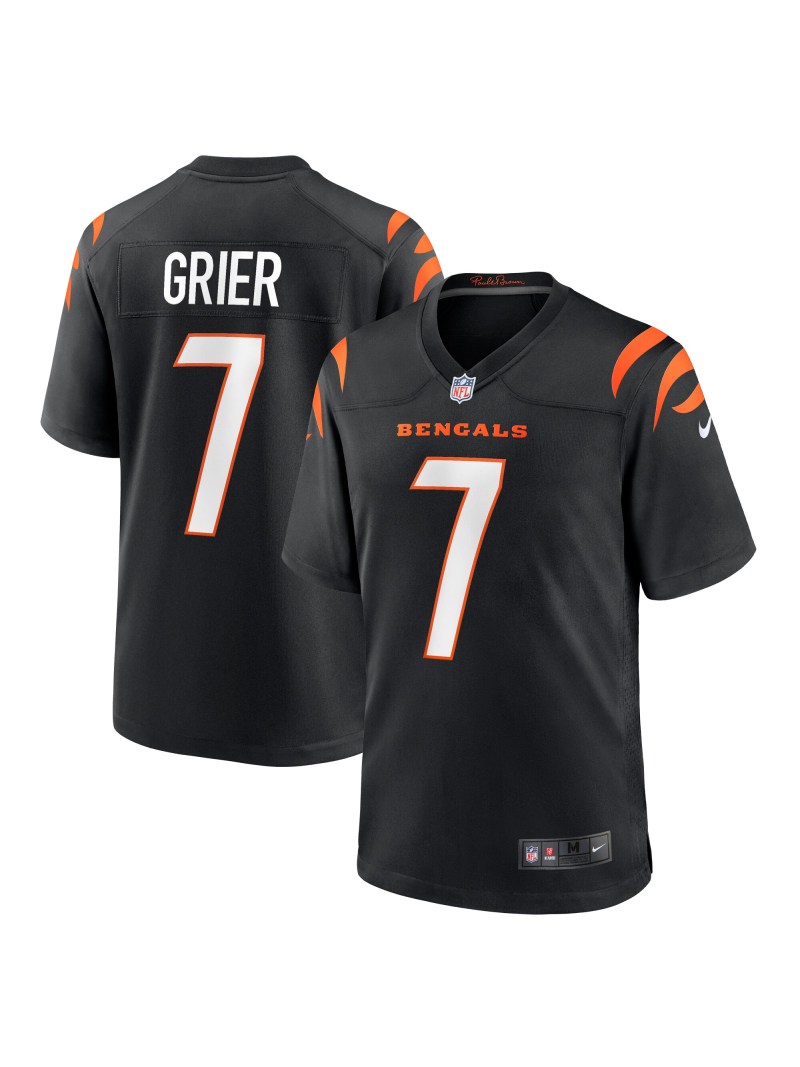 Men's Cincinnati Bengals Will Grier Nike Black Team Game Jersey
