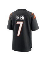 Men's Cincinnati Bengals Will Grier Nike Black Team Game Jersey