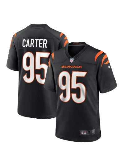 Men's Cincinnati Bengals Zach Carter Nike Black Game Player Jersey 01