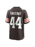 Men's Cleveland Browns Sione Takitaki Nike Brown Game Jersey