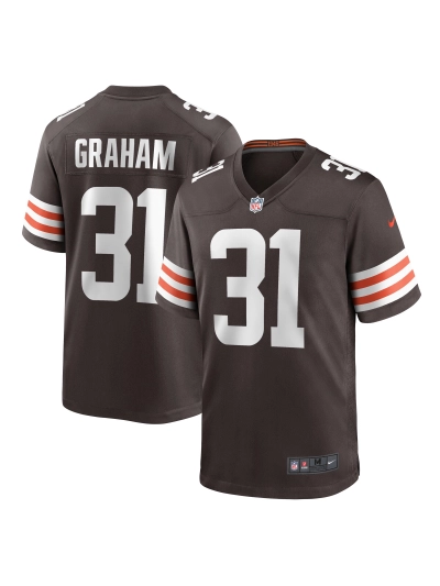 Men's Cleveland Browns Thomas Graham Jr. Nike Brown Team Game Jersey 01