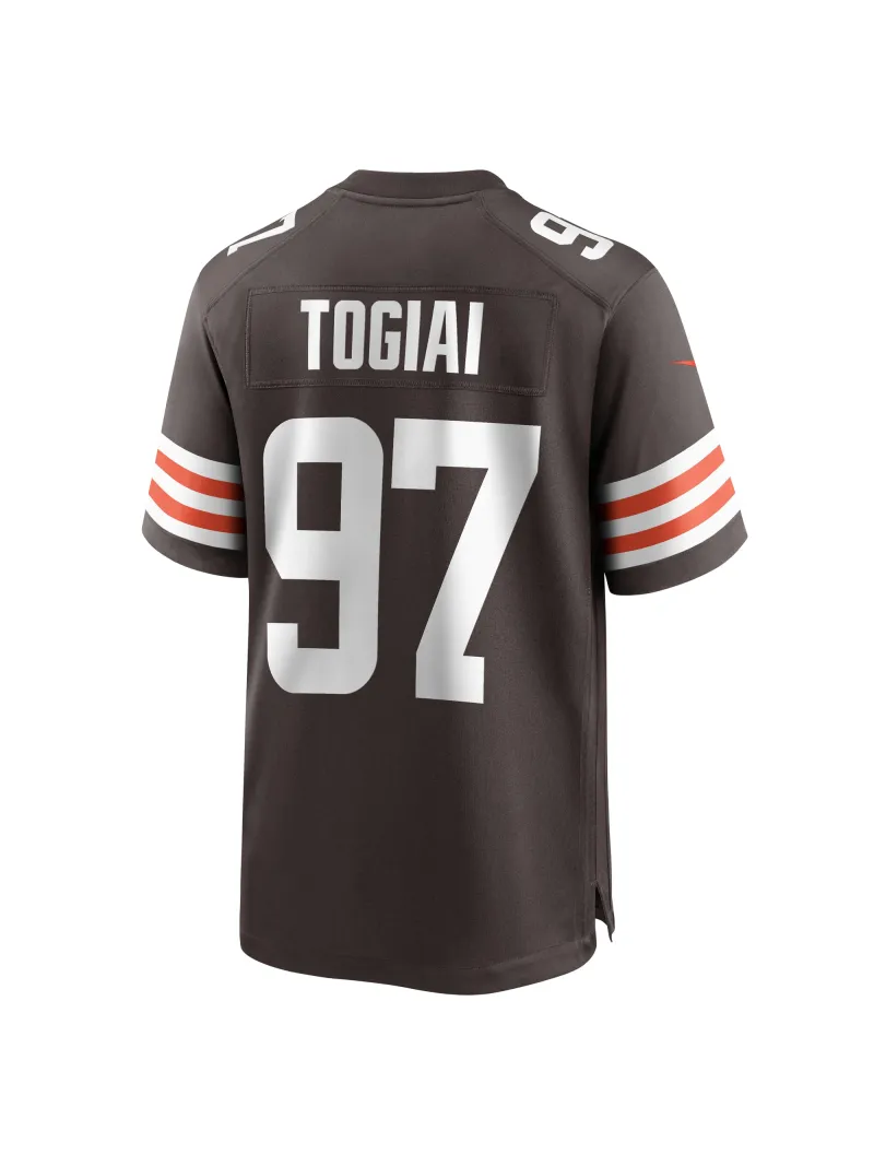 Men's Cleveland Browns Tommy Togiai Nike Brown Game Jersey