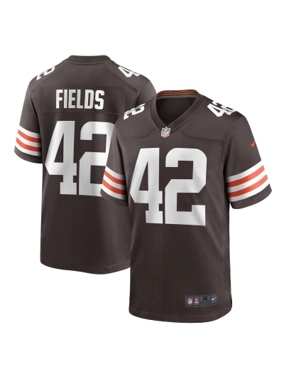 Men's Cleveland Browns Tony Fields II Nike Brown Team Game Jersey 01