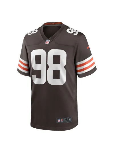 Men's Cleveland Browns Trysten Hill Nike Brown Game Jersey 02
