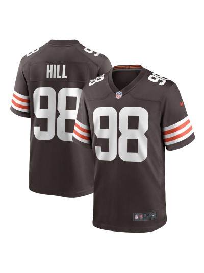 Men's Cleveland Browns Trysten Hill Nike Brown Game Jersey 01