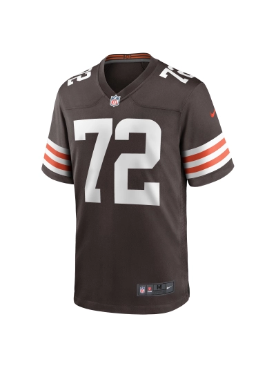 Men's Cleveland Browns Ty Nsekhe Nike Brown Game Jersey 02