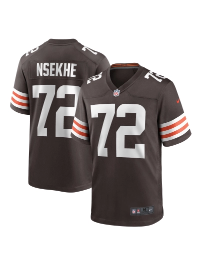 Men's Cleveland Browns Ty Nsekhe Nike Brown Game Jersey 01