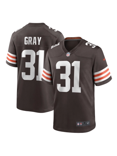 Men's Cleveland Browns Vincent Gray Nike Brown Team Game Jersey 01