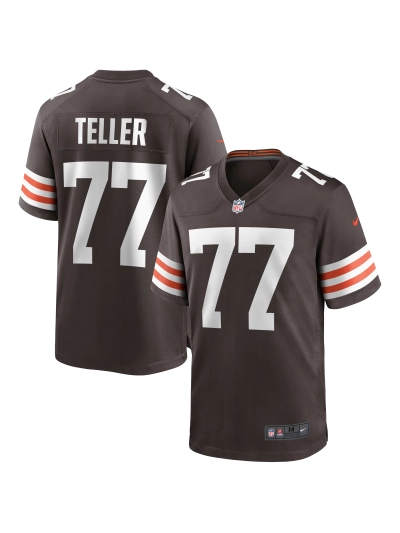 Men's Cleveland Browns Wyatt Teller Nike Brown Game Jersey 01
