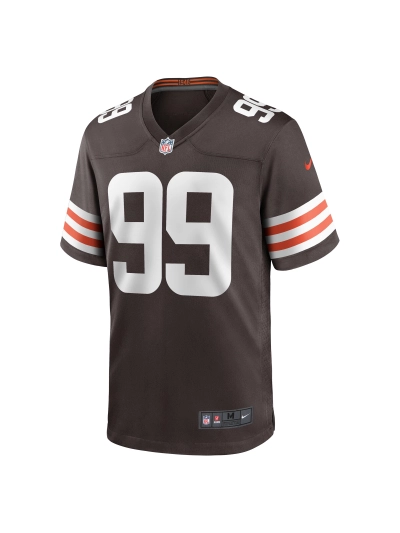 Men's Cleveland Browns Za'Darius Smith Nike Brown Team Game Jersey 02