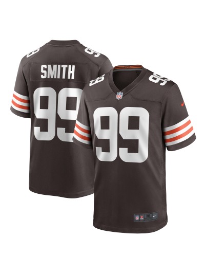 Men's Cleveland Browns Za'Darius Smith Nike Brown Team Game Jersey 01