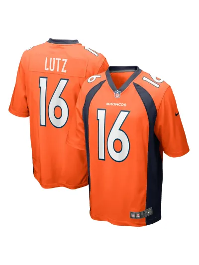 Men's Denver Broncos Wil Lutz Nike Orange Game Jersey 01