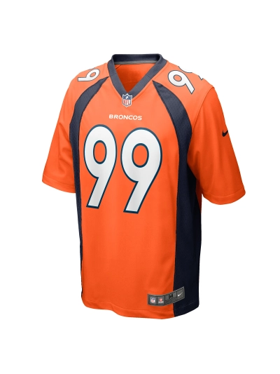 Men's Denver Broncos Zach Allen Nike Orange Game Player Jersey 02