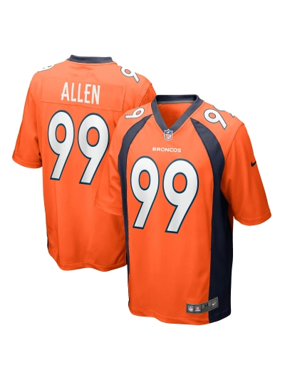 Men's Denver Broncos Zach Allen Nike Orange Game Player Jersey 01