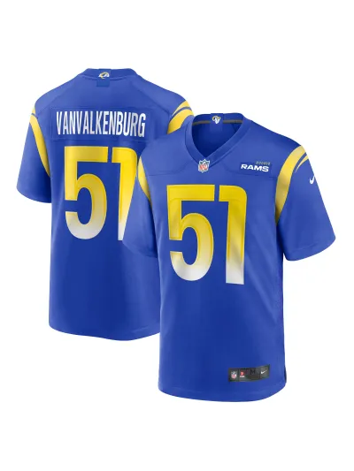  Men's Los Angeles Rams Zach VanValkenburg Nike Royal Team Game Jersey 01