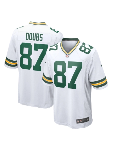 Men's Green Bay Packers Romeo Doubs Nike White Game Player Jersey 01