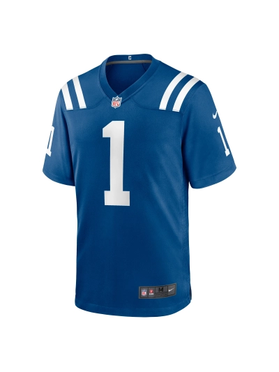 Men's Indianapolis Colts Number 1 Dad Nike Royal Game Jersey 02