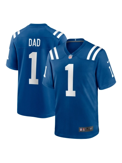 Men's Indianapolis Colts Number 1 Dad Nike Royal Game Jersey 01