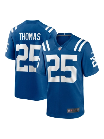 Men's Indianapolis Colts Rodney Thomas Nike Royal Player Game Jersey 01